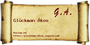 Glückman Ákos névjegykártya